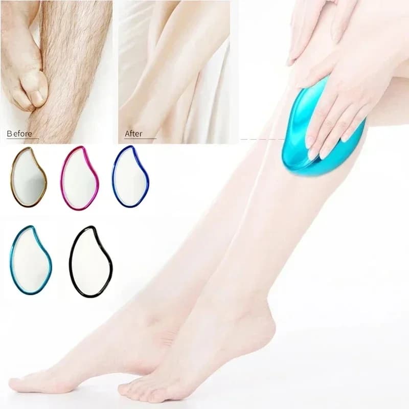 Crystal hair removal tool, painless manual hair removal, safe glass body hair removal, delicate for all skin, multicolor