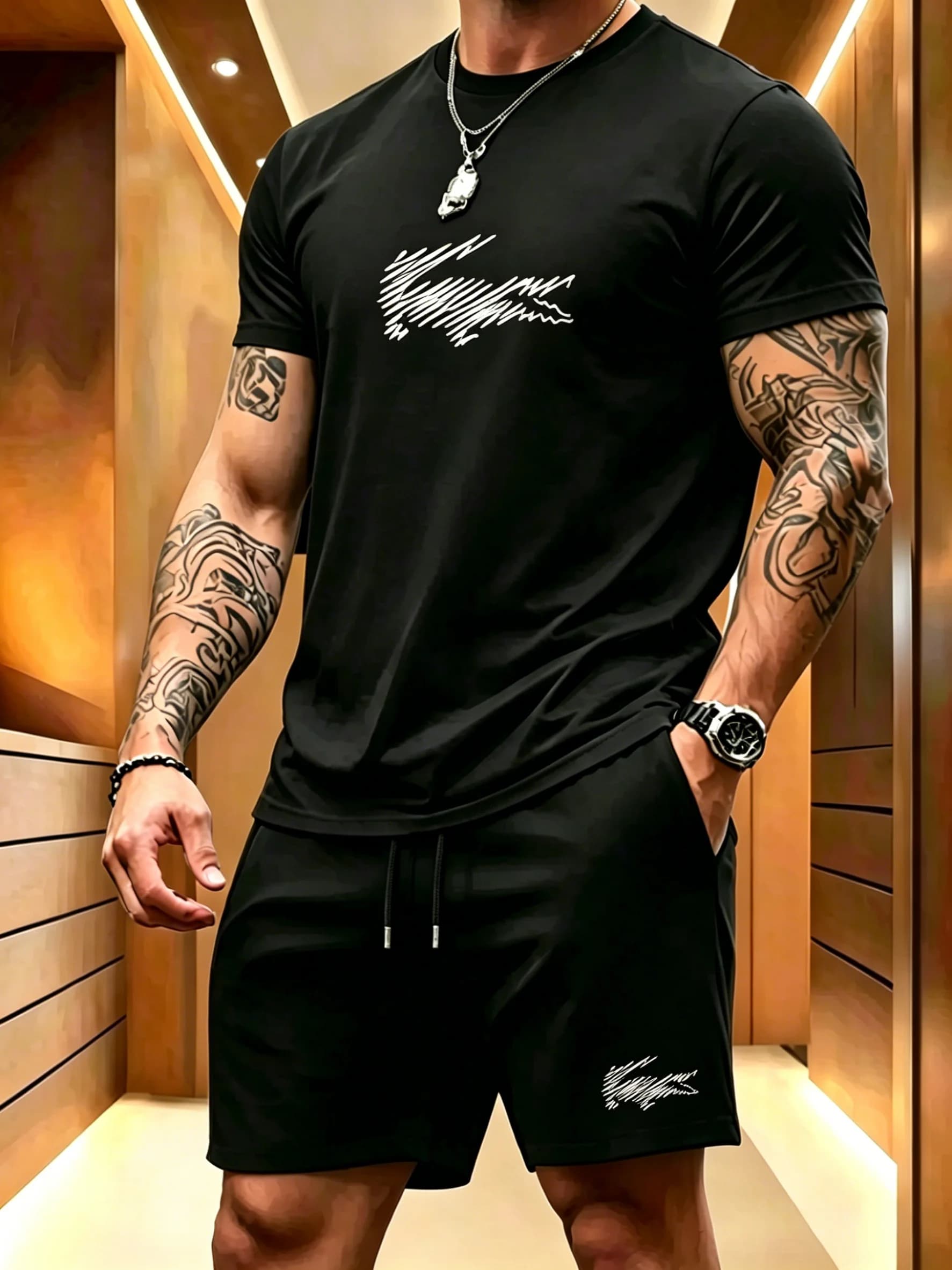 Completo Sportivo Estivo da Uomo: Maglia a Maniche Corte e Pantaloncini Traspiranti, Leggeri e Confortevoli
