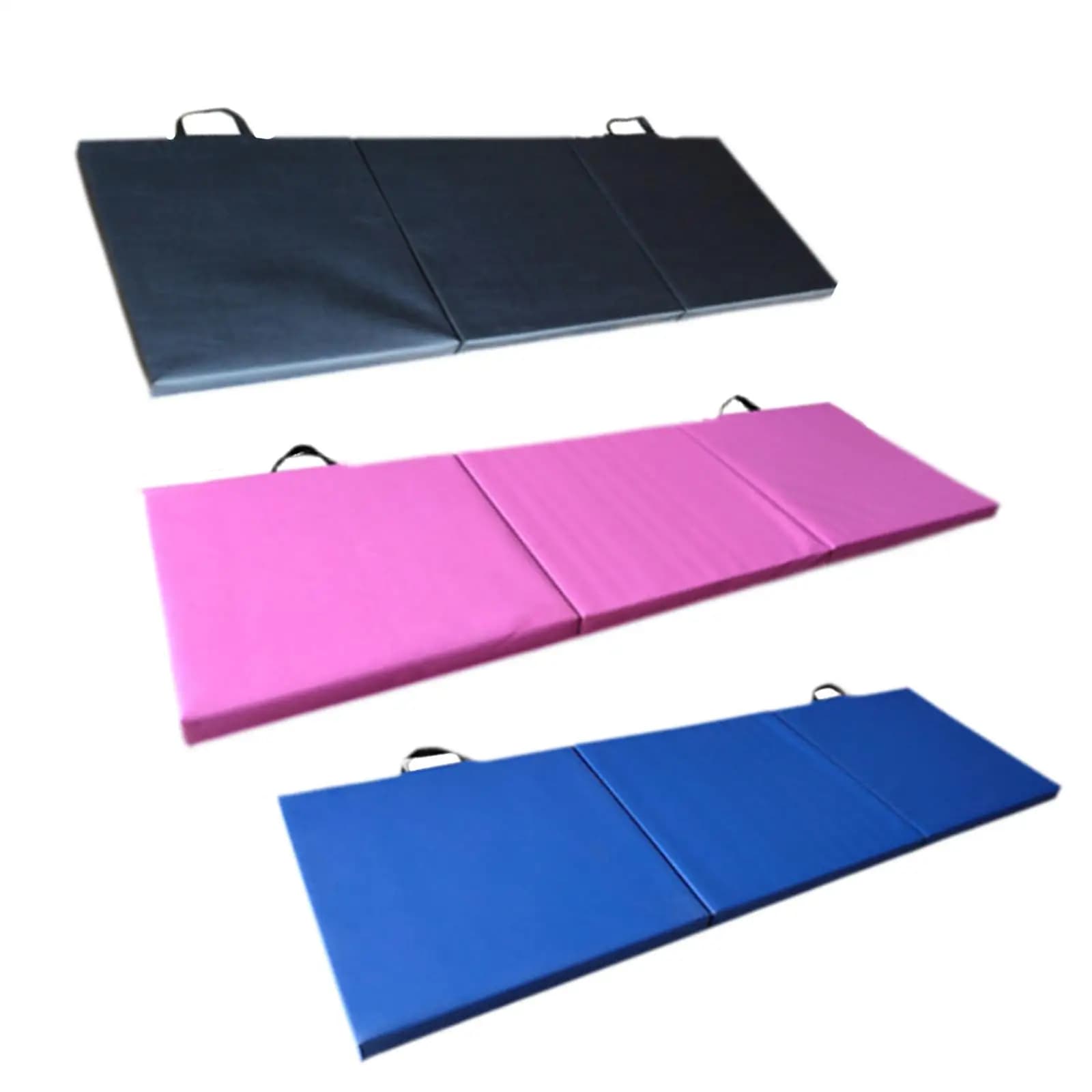 Tri Fold Folding Exercise Mat Floor Mat Yoga Pad with Carrying Handles Gym Mat Nonslip Portable Fitness Mat for Pilates Dance