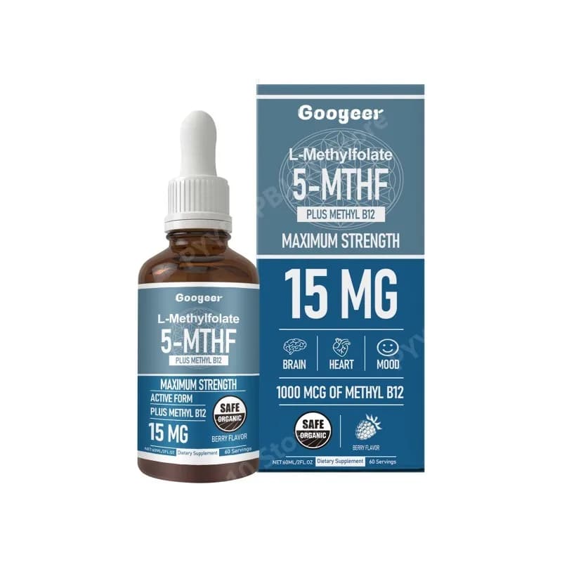 L-Metilfolato 5-MTHF in Gocce Liquide con Metil B12 - Integratore di Folato in Forma Attiva per la Salute dell'Omocisteina - 60 Porzioni
