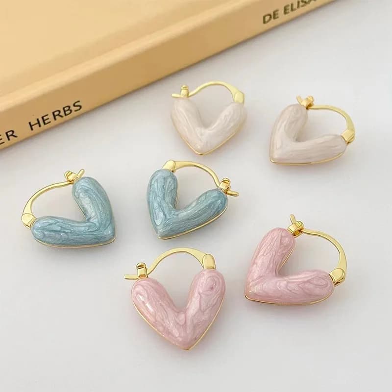Orecchini Pendenti a Cuore Stile Coreano per Donna, Gioielli di Tendenza 2026, Orecchini Creativi da Donna, Accessori per Orecchie, Pendientes
