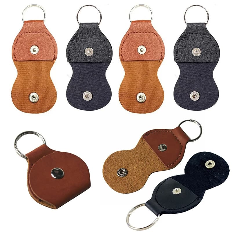Set di 3 Portaplettro in Pelle PU di Alta Qualità, Disponibile in Nero e Marrone, Accessori per Chitarra ZYF