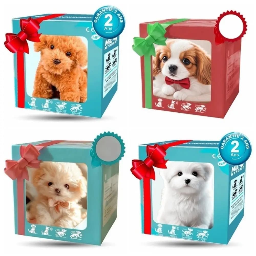 Animali di peluche Realistico cucciolo robotico Coda che scodinzolante Peluche interattivo Simulazione di cani Giocattolo per cani che abbaia che cammina