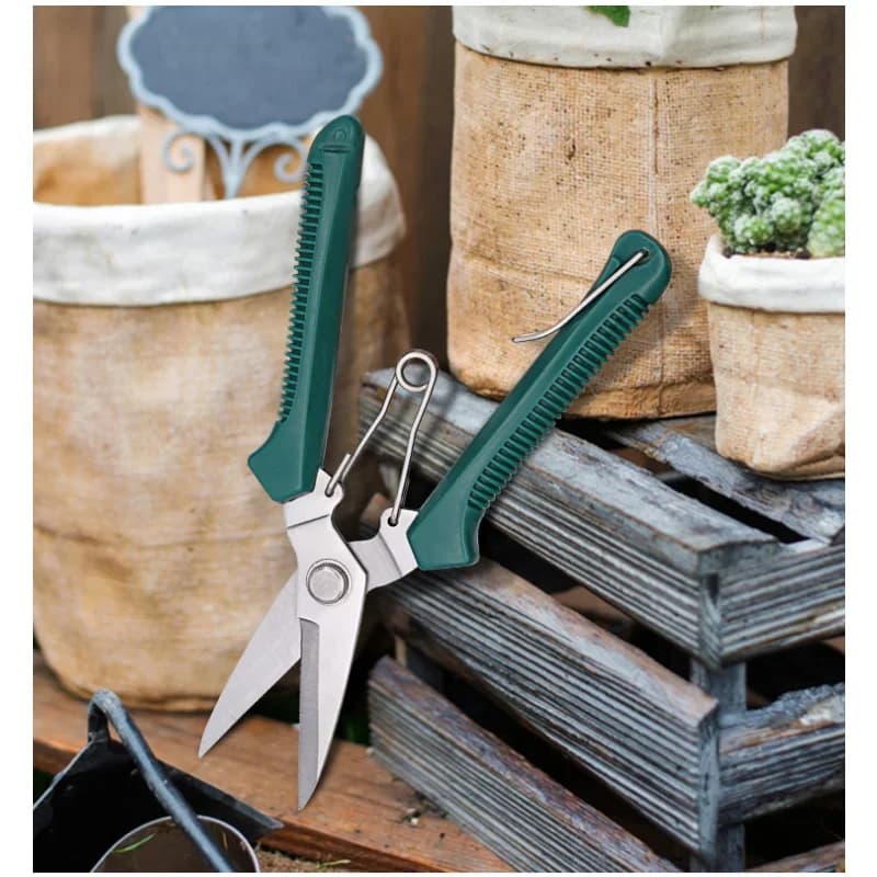 1PC 190mm Stainless Steel Garden Pruning Shears with Non-Slip Handle Bonsai Trimming Tool for Home Handy Straight Head