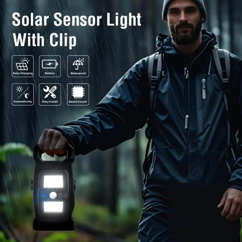 Clip su luci solari Luce per recinzione solare ruotabile a 360 gradi Lampada a clip con sensore di movimento impermeabile ad alta efficienza energetica per il campeggio