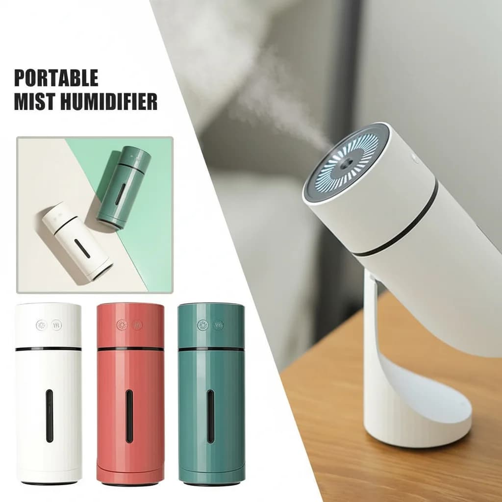 B98A-Umidificatore portatile USB per aromaterapia, diffusore di nebbia fredda ad ultrasuoni, funzionamento silenzioso, ideale per la casa e l'ufficio