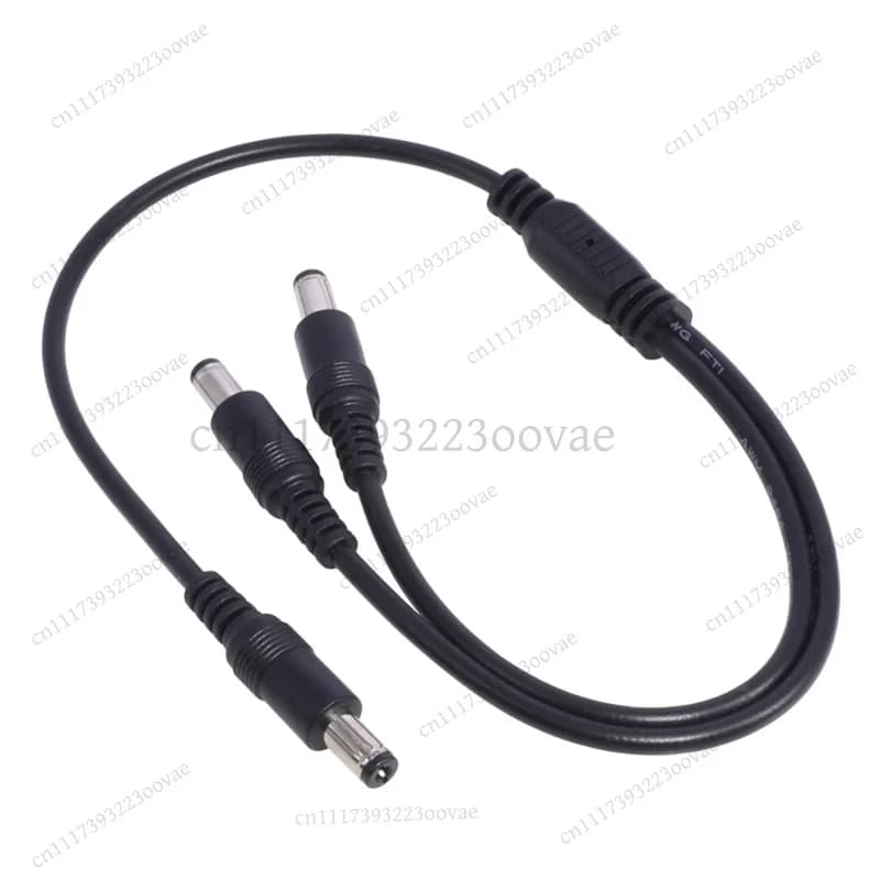 LF-DC 5.5mm x 2.1mm Male to 2 Female Power Splitter Cable, 1 to 2 Way Y Adapter Cord for LED Strip CCTV Camera