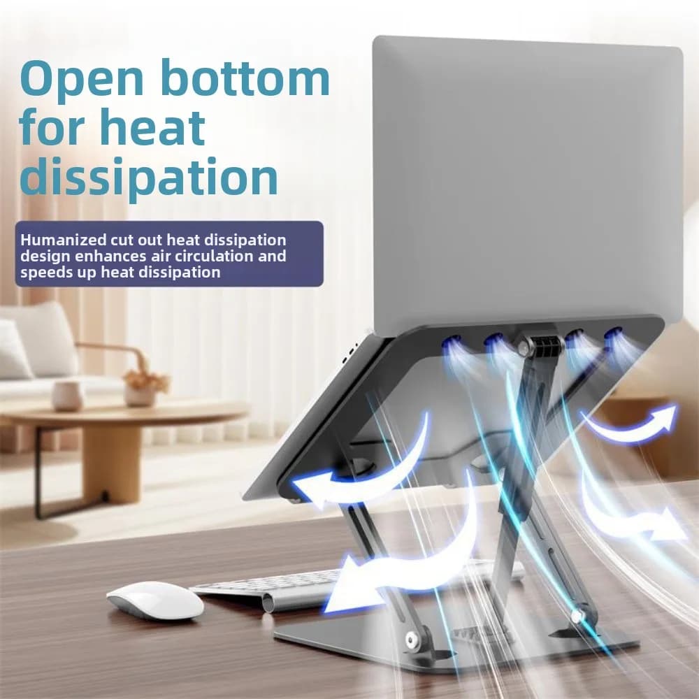 Supporto di Raffreddamento per Laptop, Stand Pieghevole Super Stabile per Notebook, Dissipatore di Calore Portatile per Tablet