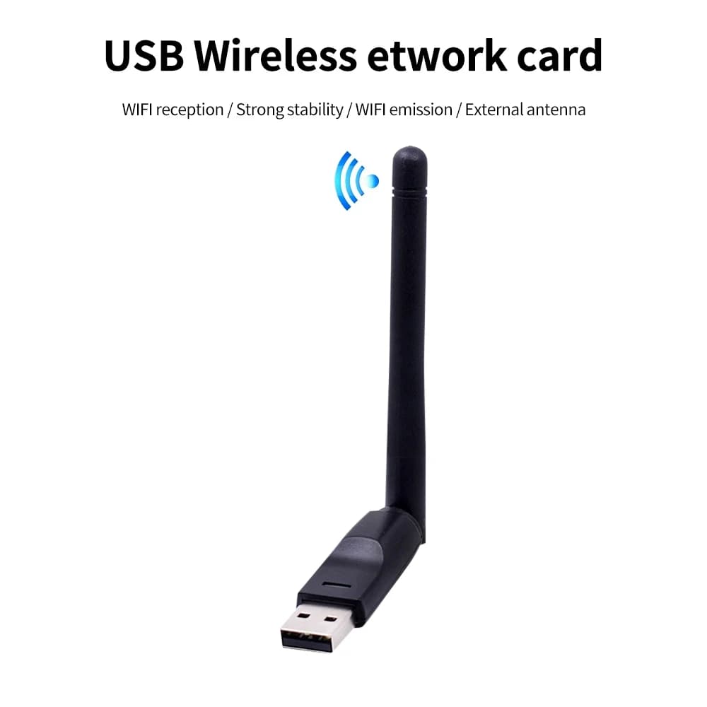 Scheda di rete wireless MT7601 da 150 Mbps Mini USB WiFi Adattatore LAN Ricevitore Wi-Fi Dongle Antenna 802.11 b/g/n per PC Windows RTL8188
