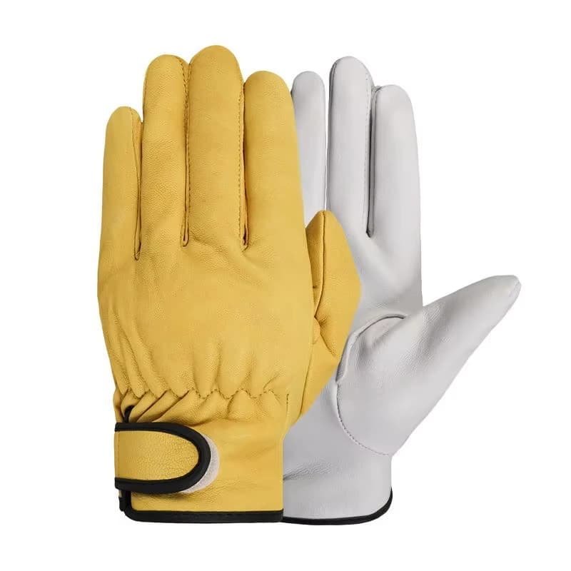 Guanti da lavoro in pelle di pecora per operai, saldatori, protezione di sicurezza, giardinaggio, sport, motociclisti, guanti resistenti all'usura