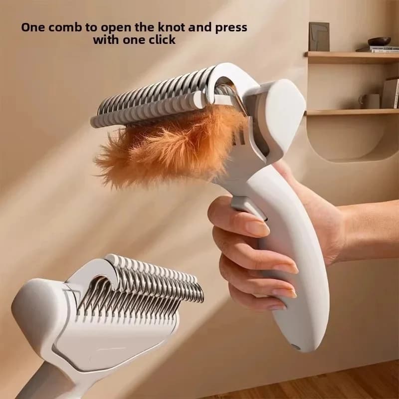 Spazzola in acciaio inossidabile per la rimozione del pelo di cani, pettine per la toelettatura degli animali domestici, strumento per sciogliere il pelo, accessori per cani