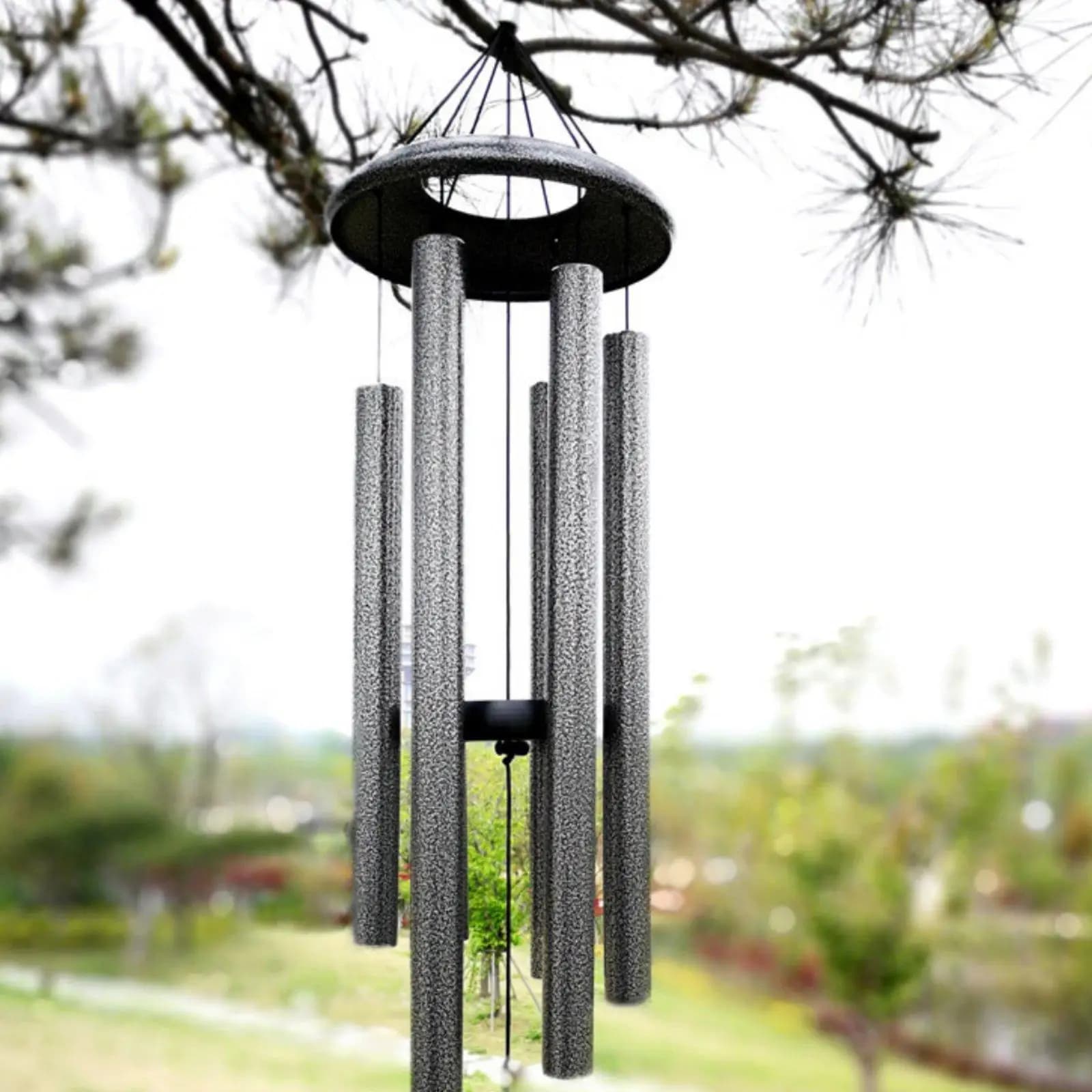 Japanese Style Aluminum Wind Chime Large Outdoor Hanging Wind Bell for Garden Patio Balcony Elegant Bronze Galaxy Design Decor