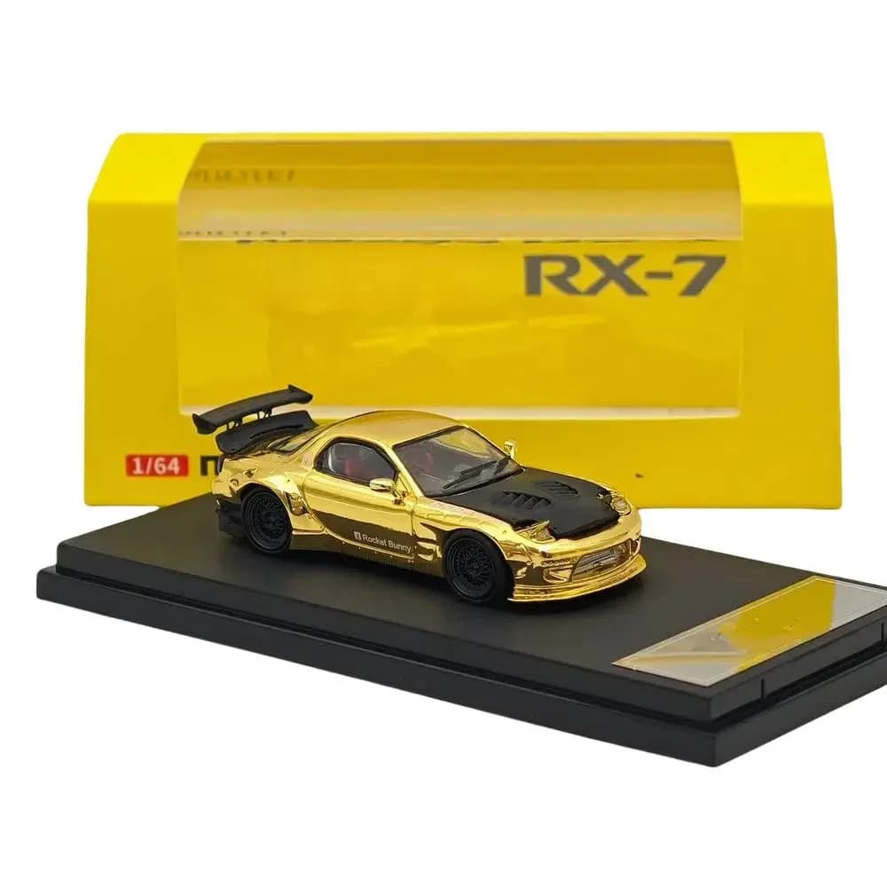 Modellini in Scala 1/64 per RX-7/RX7 FD3S con Cofano e Fari Apribili, Giocattoli in Metallo Pressofuso, Regali e Oggetti da Collezione