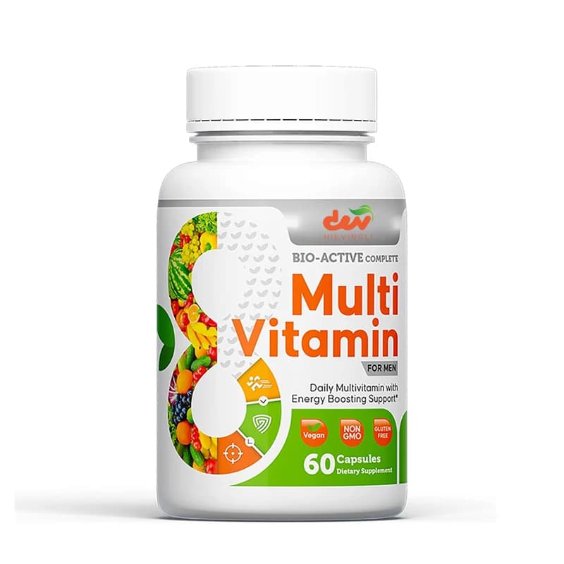 Integratore multivitaminico completo, integratore giornaliero di vitamine A, B12, C, E, licopene, vegetariano, 60 capsule