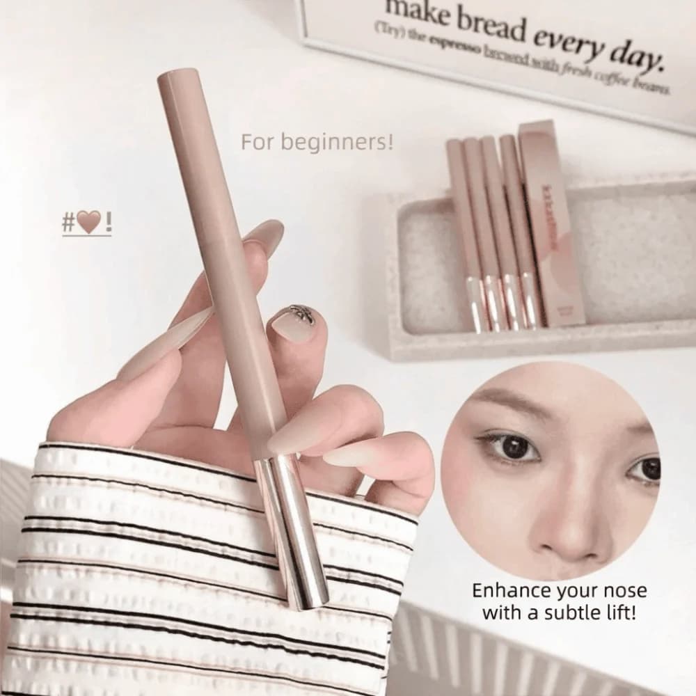 Penna Contorno Viso 3D a Lunga Durata, Impermeabile, Effetto Crema, Stick Contorno 2-in-1 con Pennello, per Naso e Viso