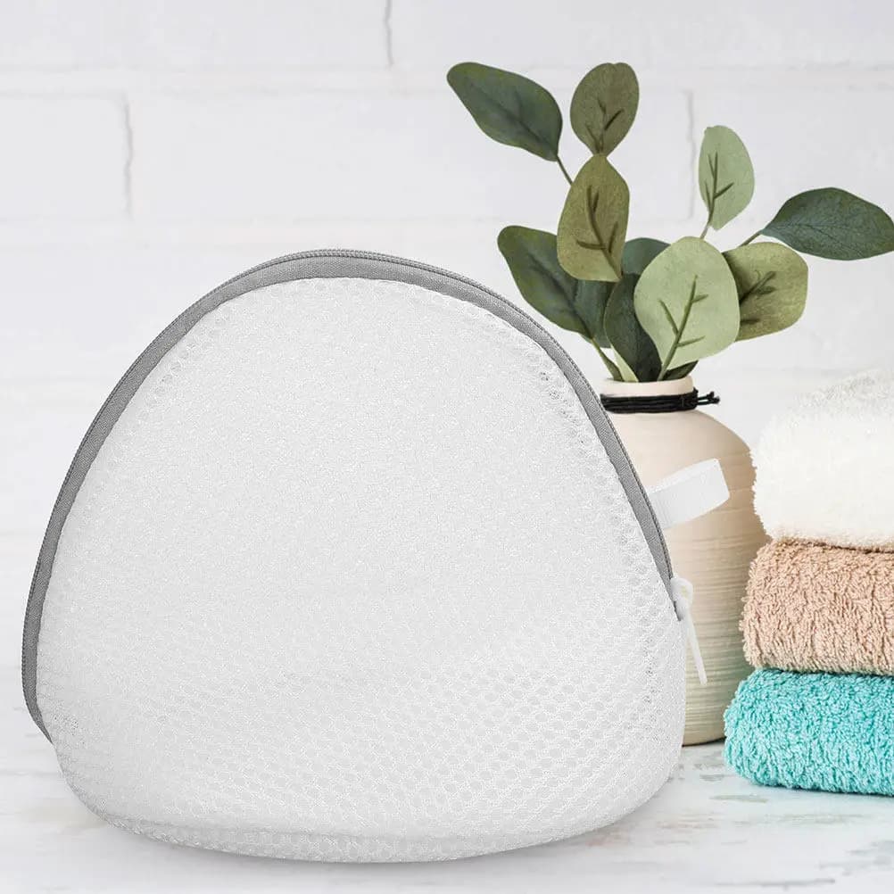 Set di 3 Sacchetti per Bucato in Rete Resistente con Cerniera Robusta per Reggiseni, Calzini e Vestiti, Forma Triangolare per Prevenire la Deformazione
