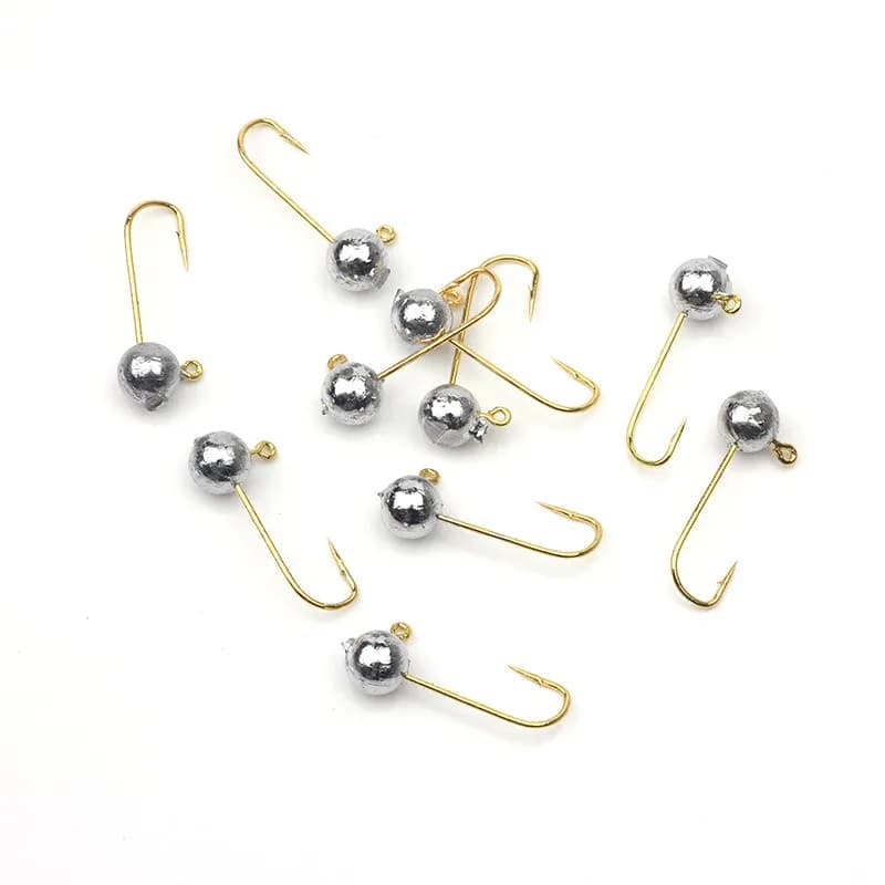 10pcs/lot Micro Jig Head Fishing Hook 1g-5g Ice Fishing Hook Mini Crank Jig Fishhook Soft Lure Fishing Tackle