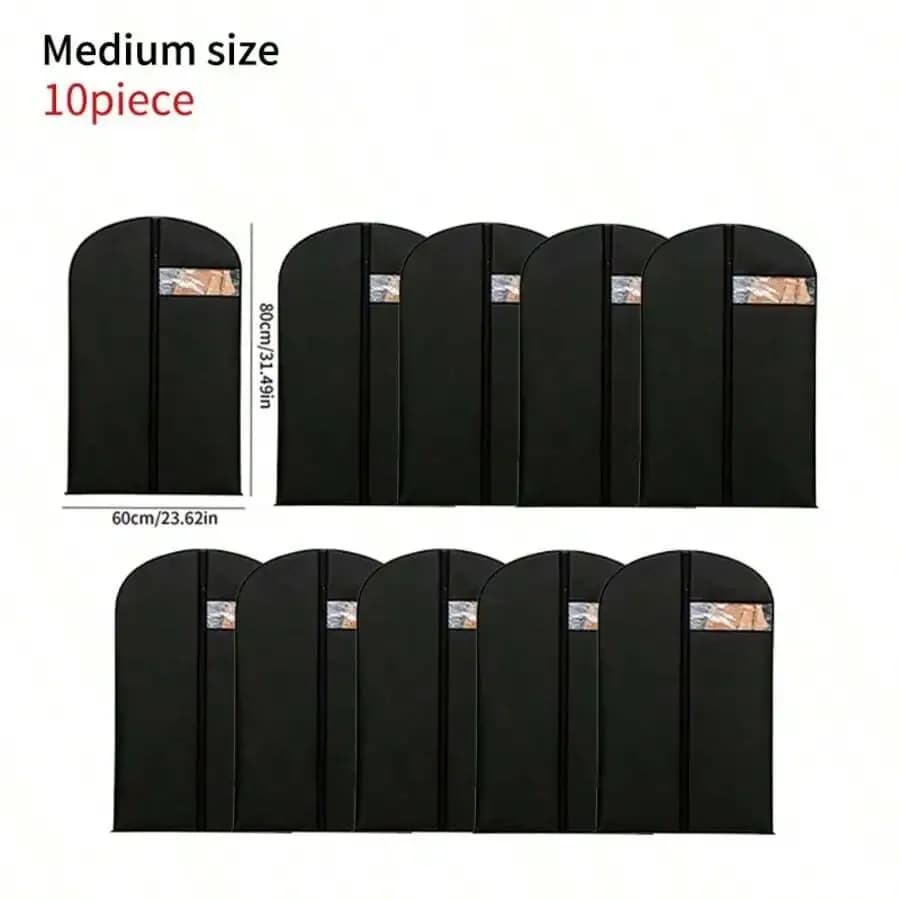 1pc Wedding Garment Dust Cover Bag With Handle, Moisture-Proof Wardrobe Hanging Garment Bag For Long Dresses And Suits, Thick