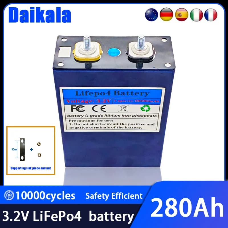 NUOVE celle ricaricabili della batteria LiFePO4 da 3,2 V 280 Ah per energia solare Batteria al litio fai da te Alimentazione domestica 12V24V48V60V in magazzino