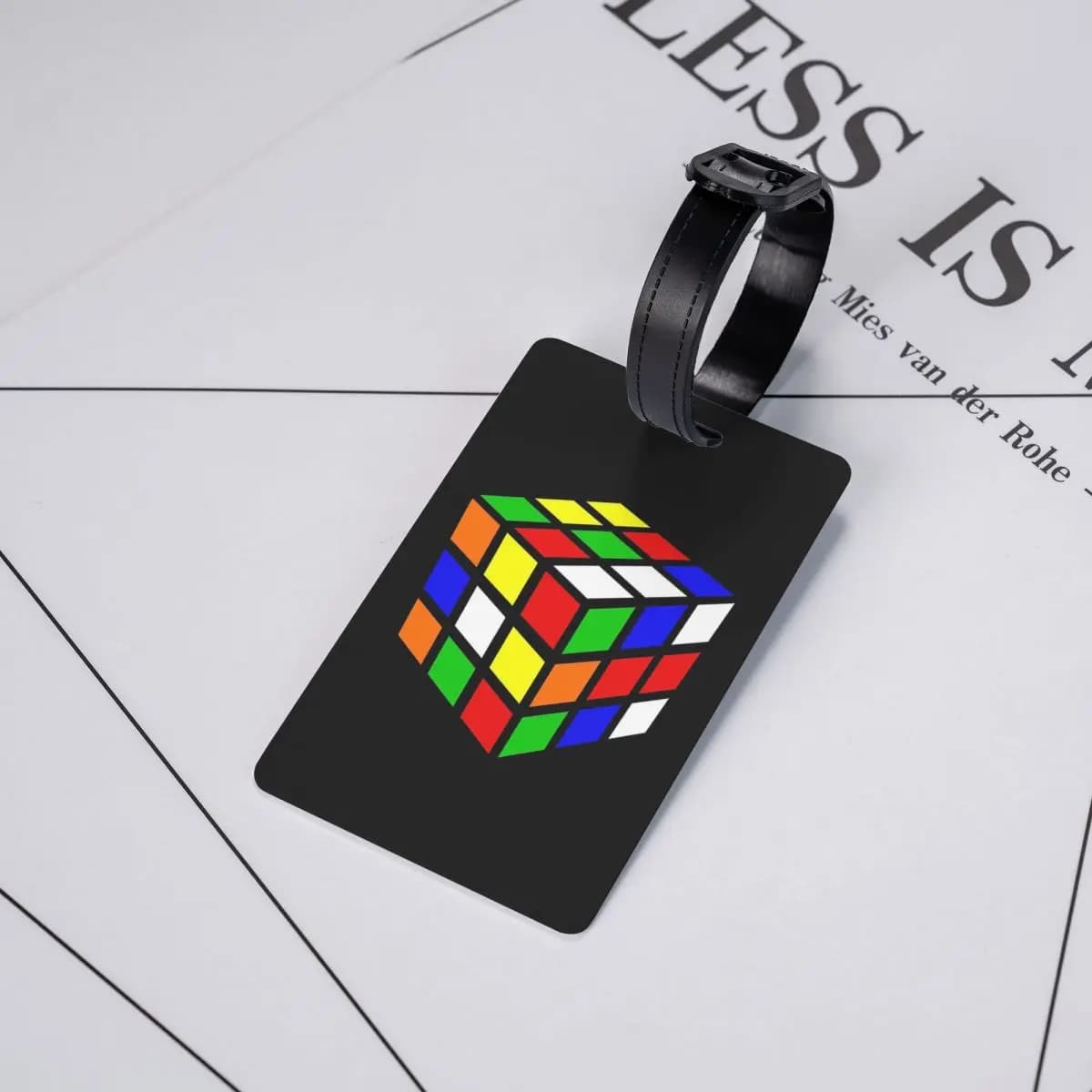 Etichette per Bagagli a Forma di Cubo Magico, Accessori per Valigie, Targhette per Bagagli da Viaggio, Porta Etichette con Nome e Indirizzo