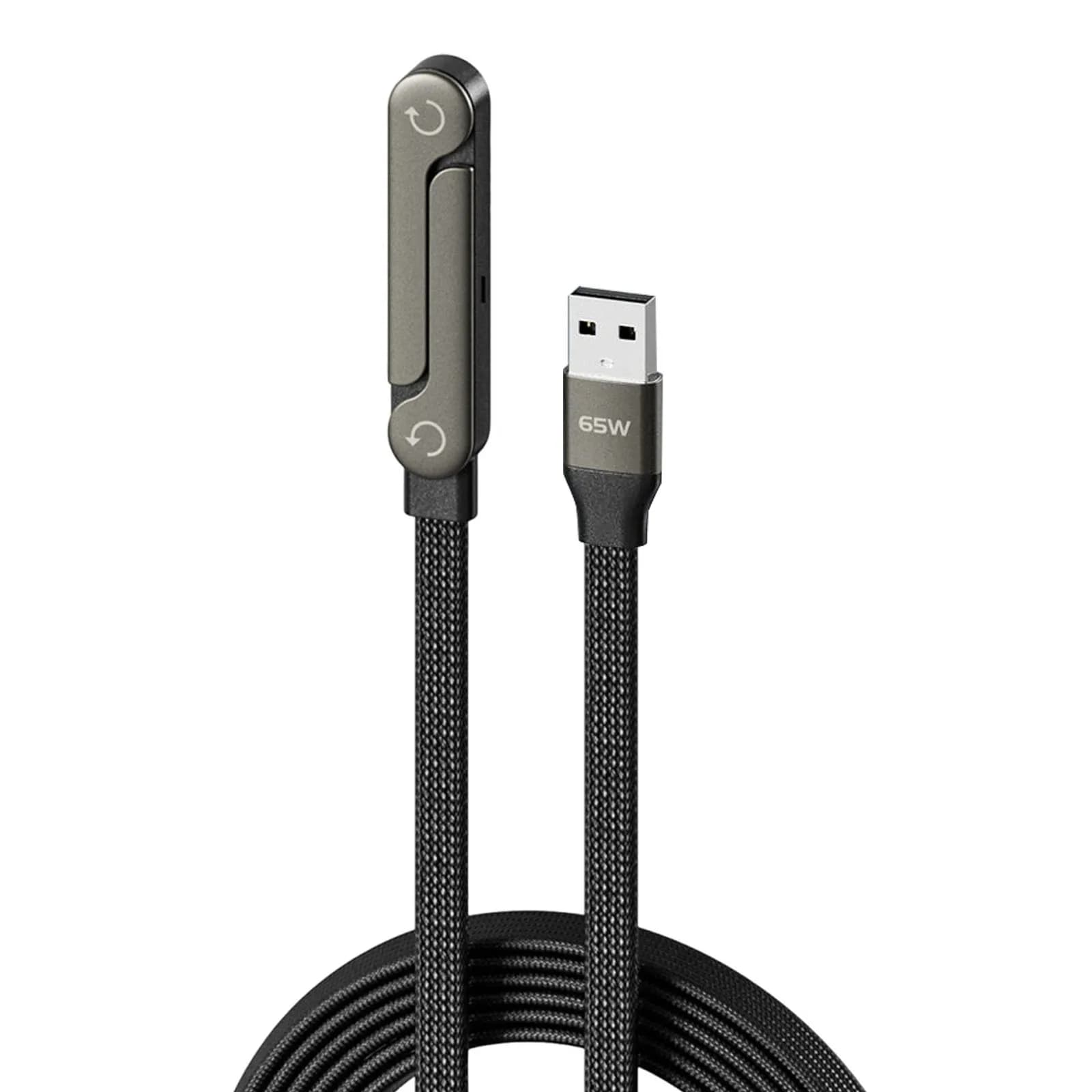 Cavo di Ricarica Rapida Intrecciato 2-in-1 con Supporto per Telefono Integrato, Cavo Caricatore Multifunzionale ad Angolo Retto per Smartphone e Tablet