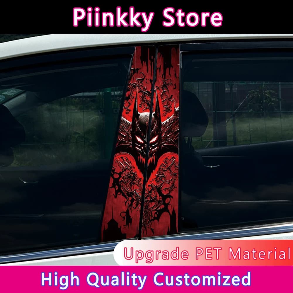 Anime Boy Spider Bat Adesivi per auto Auto Pilastro B Colonna centrale per auto Decorazione Copertura Graffi Decalcomanie impermeabili Accessori per auto