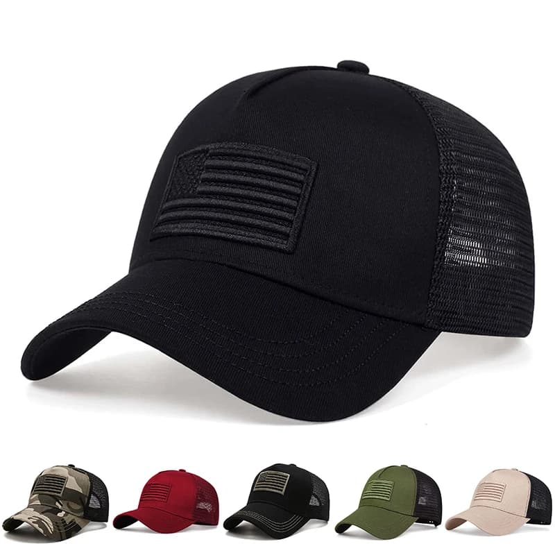 Berretti da baseball con ricamo bandiera americana alla moda Cappelli casual regolabili per esterni primaverili ed estivi Cappello per protezione solare
