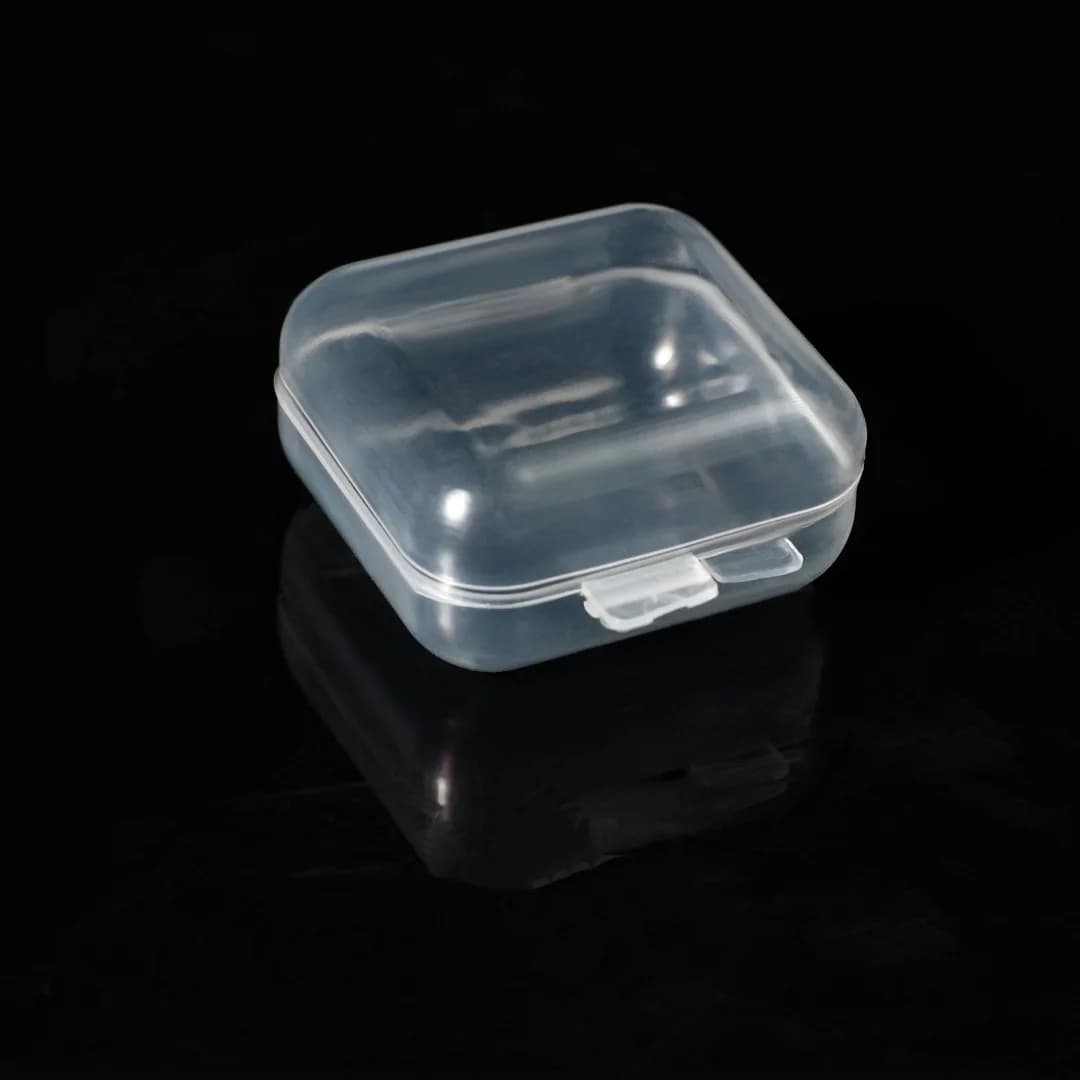 Mini scatole portaoggetti in plastica trasparente (set da 10) 3,5 * 3,5 * 2 cm - Organizzatori di gioielli portatili, adatti per orecchini, anelli, collane