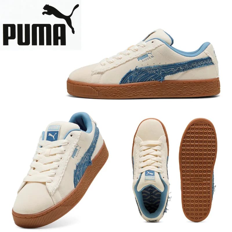 PUMA Sneakers Unisex Vintage Skate 403228-01 con Tomaia in Pelle Scamosciata Effetto Spazzolato e Dettagli Ispirati al Denim, Scarpe Casual