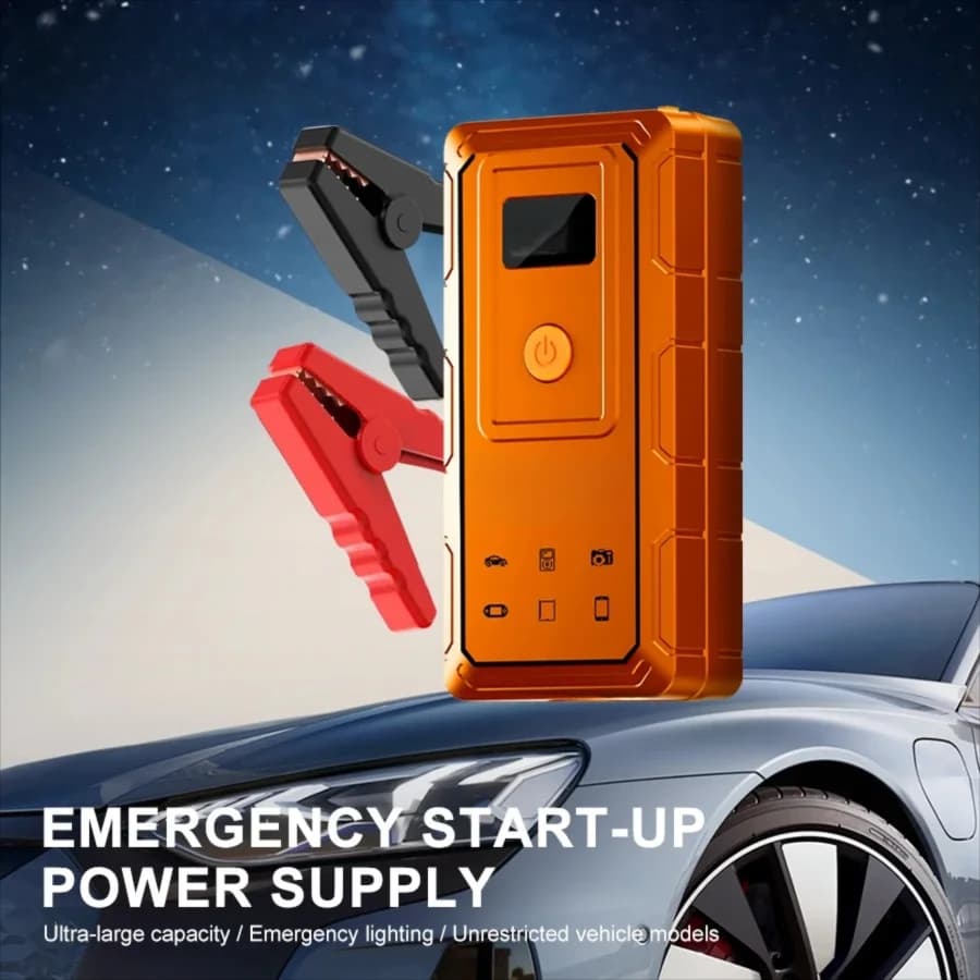 BELIBUP Avviatore di Emergenza Portatile Multifunzione con Illuminazione LED e Power Bank 12V per Auto, Moto e Emergenze Esterne