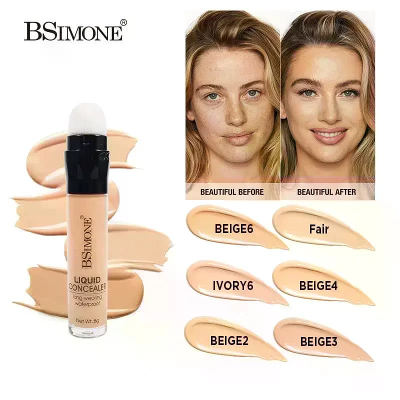 BSIMONE Liquid Concealer-Lightweight Dark Circle Blemish Pore - Minimizing Creamy Concealer, Natural Finish