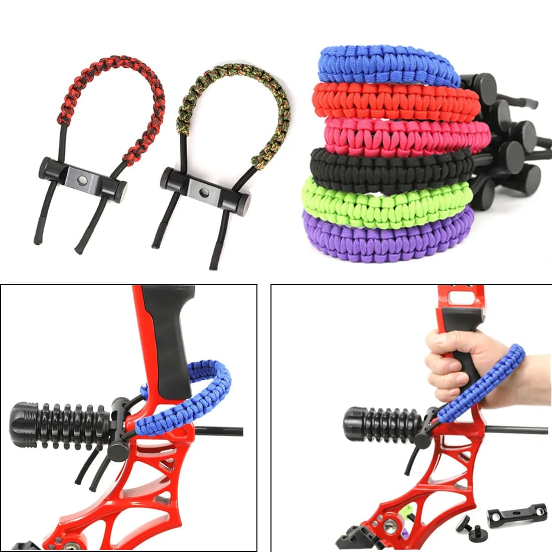 1pc Tiro con l'arco Arco da polso Sling Arco e freccia Bersaglio Caccia Tiro Accessori Regolabile Rapido Staccabile Comodo cinturino da polso