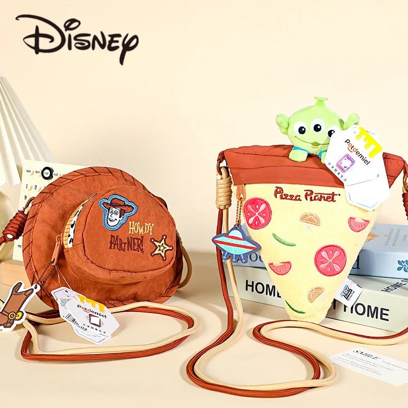 Disney Toy Story Borsa a tracolla per pizza a tre occhi Borsa a tracolla per bambola di cartone animato carina e popolare Borsa a tracolla per prodotti periferici animemini