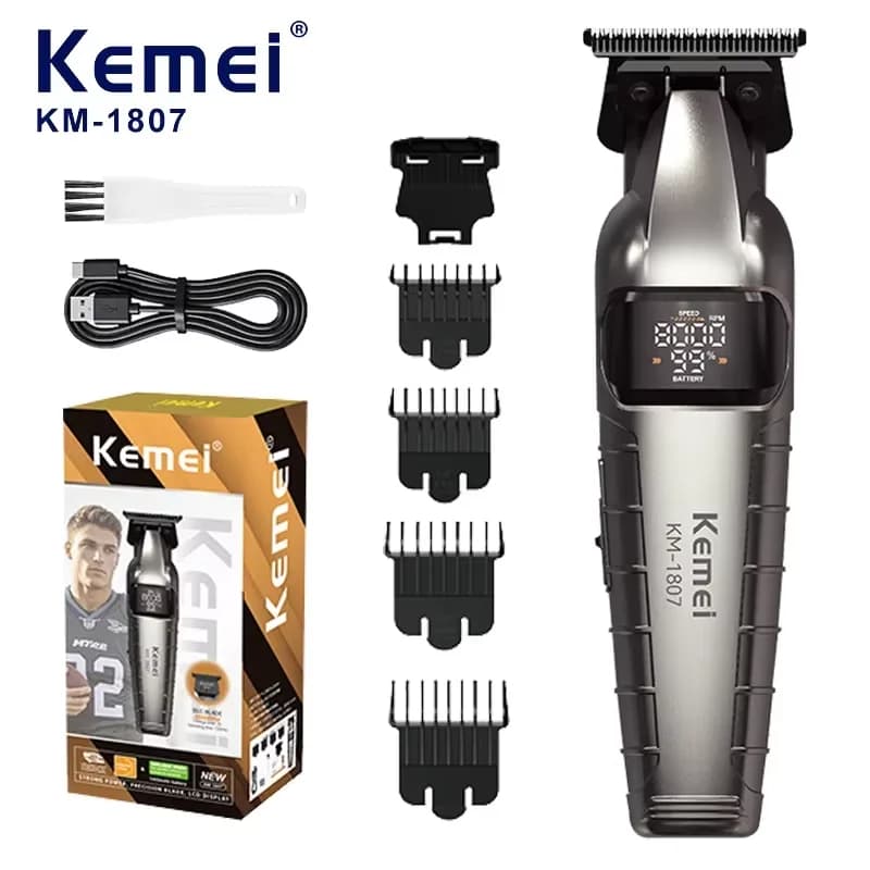 KM-1807 Kome Professional Haircut, Wireless USB Rechargeable for Men with LCD Display, Hair Cutting Machine