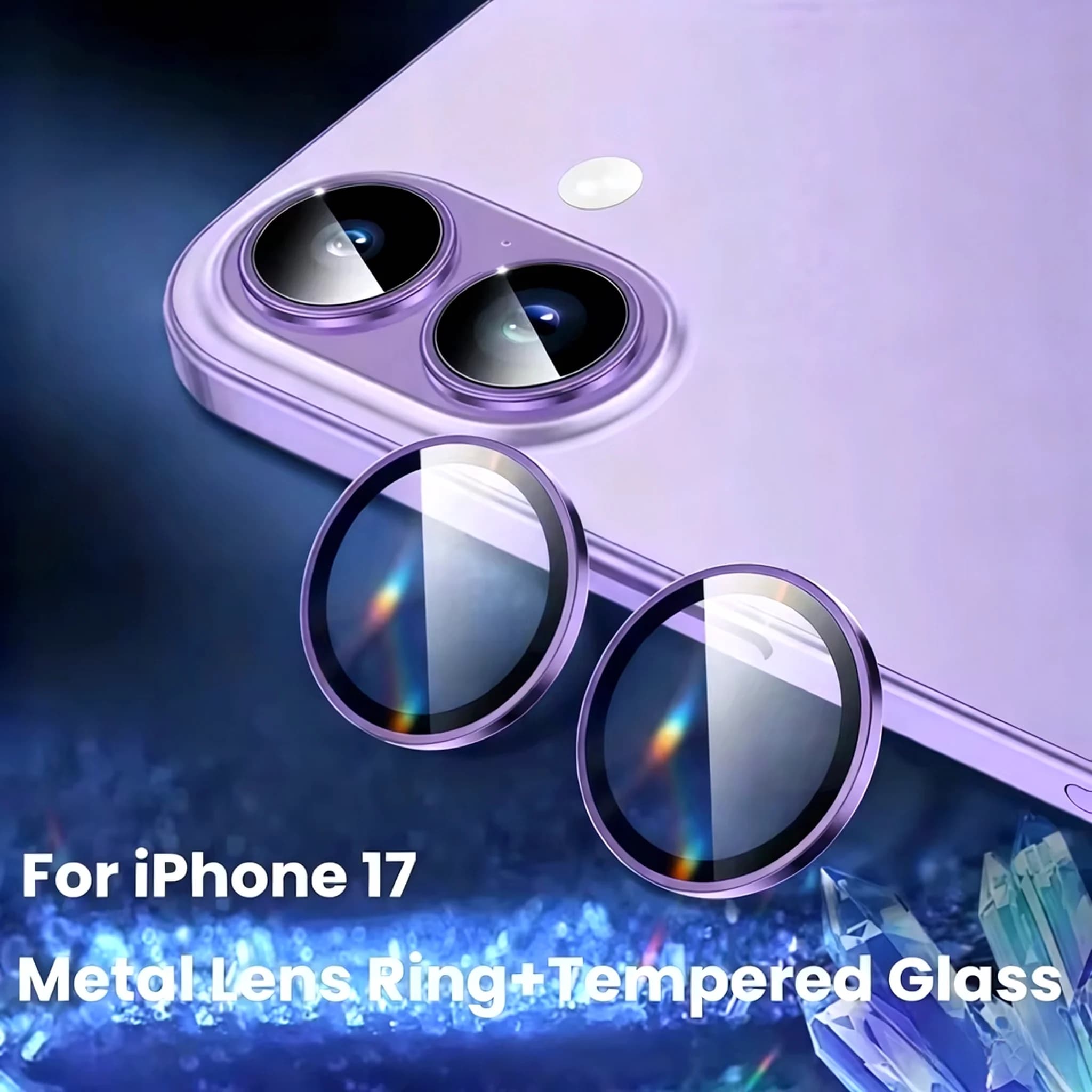 1-3 pieces for IPhone 17 camera lens tempered glass complete back cover ring for lens aluminum camera protection for 17 lens cover