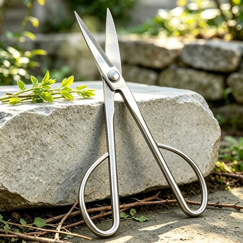 All Stainless Steel Bonsai Pruning Scissors Full Steel Straight Blade Gardening Shears Plant Flower Branch Trimming Tool