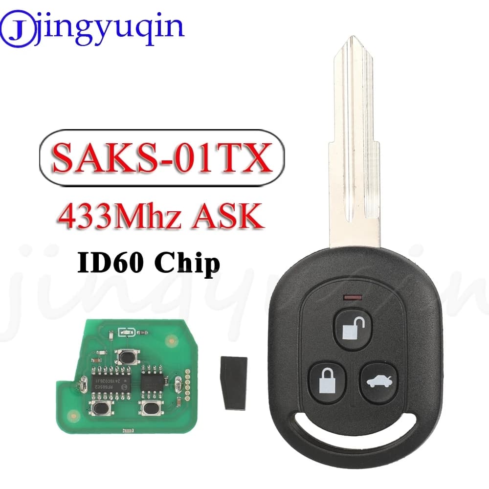 Jingyuqin Chiave A Distanza Keyless Entry Auto 433 Mhz ASK ID60 Chip Per Chevrolet Aveo Daewoo Nubira Optra Aoto Fob di Controllo SAKS-01TX