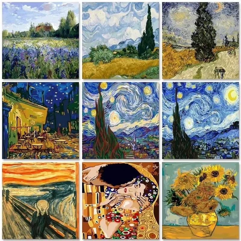 DIY Large Size Van Gogh Oil Painting By Numbers Scenery Paint By Numbers on Canvas Landscape Home Decor