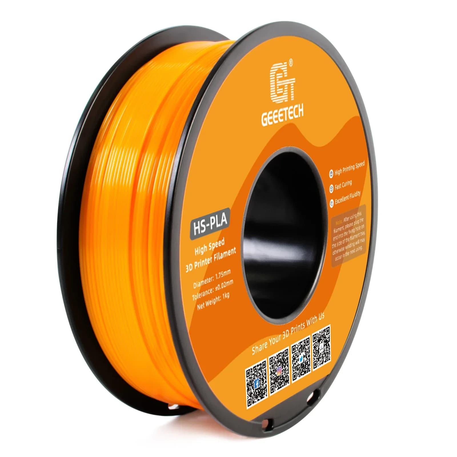 Filamento PLA ad alta velocità GEEETECH 1,75 mm 1 kg 1 bobina, migliore liquidità, polimerizzazione rapida, filamento per stampa 3D ad alta velocità HS-PLA