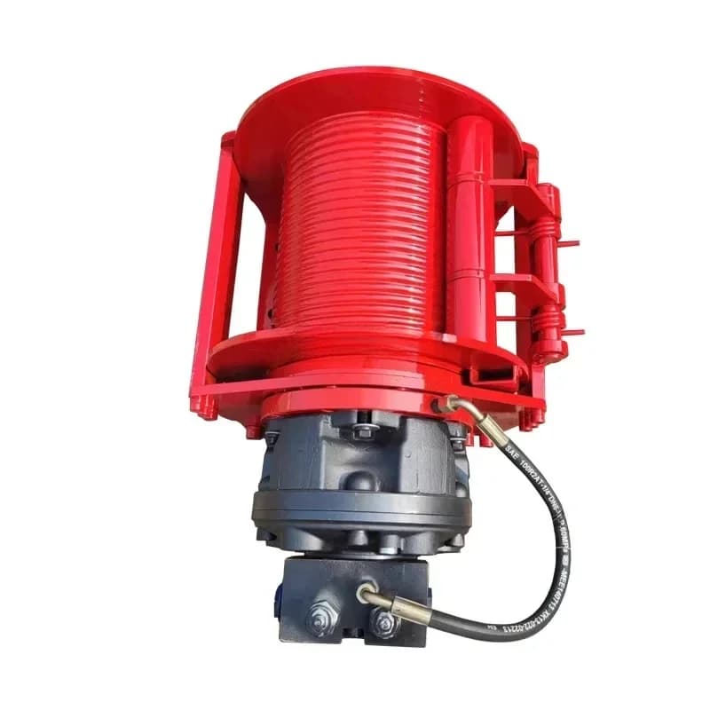 Verricello idraulico 0.8T/1T/2T per escavatore marino, sollevamento e traino idraulico, verricello portatile con fune da 10M