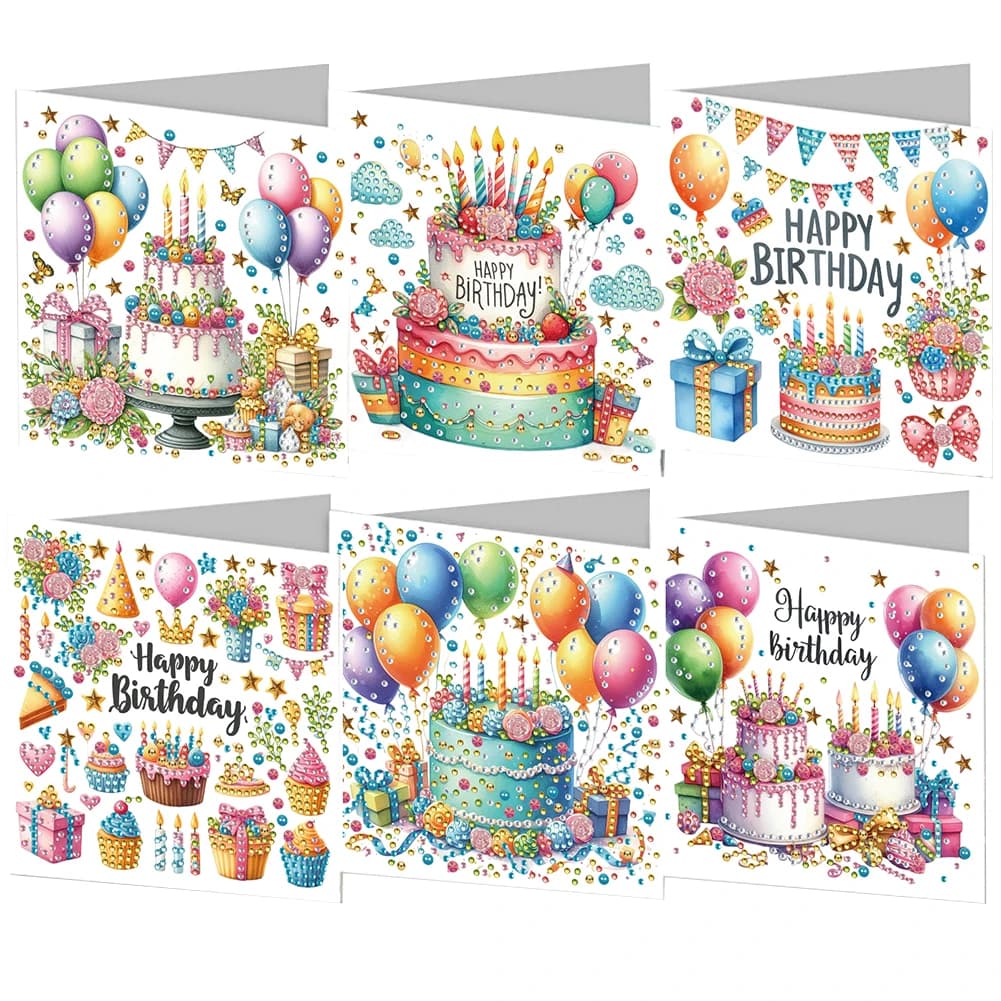 6 pezzi di pittura diamante carte di Natale fatte a mano 5D strass ricamo carte d'arte kit pittura diamante biglietto di auguri biglietto di ringraziamento
