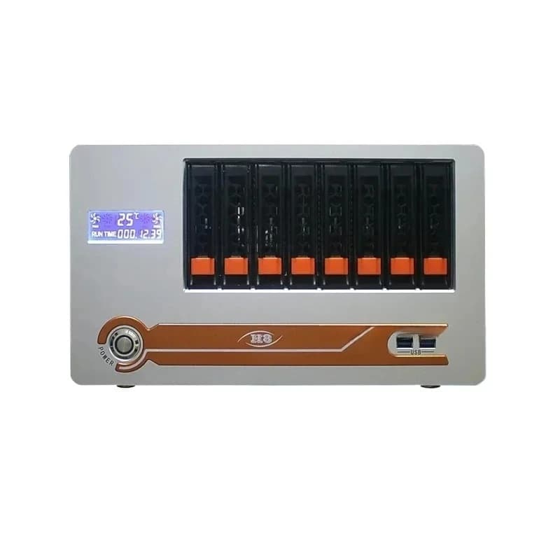 Chassis NAS a 8 Dischi con Alimentazione Flex USB Hot Plug, Case Server per Casa, Studenti, Ufficio, Computer Mini ITX, Chassis per Server di Archiviazione