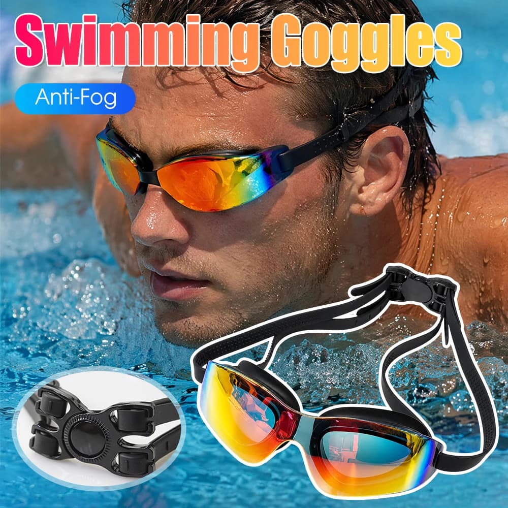 Swimming Goggles Anti-Fog Professional Swim Glasses No Leaking Electroplate Diving Glasses Swim Pool Eyewear Pool Accessories