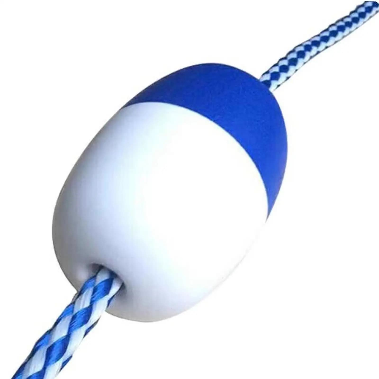 Boa con indicatore di ancoraggio a sfera galleggiante in PVC, corda da traino bianca blu per piscina con corsia per barca