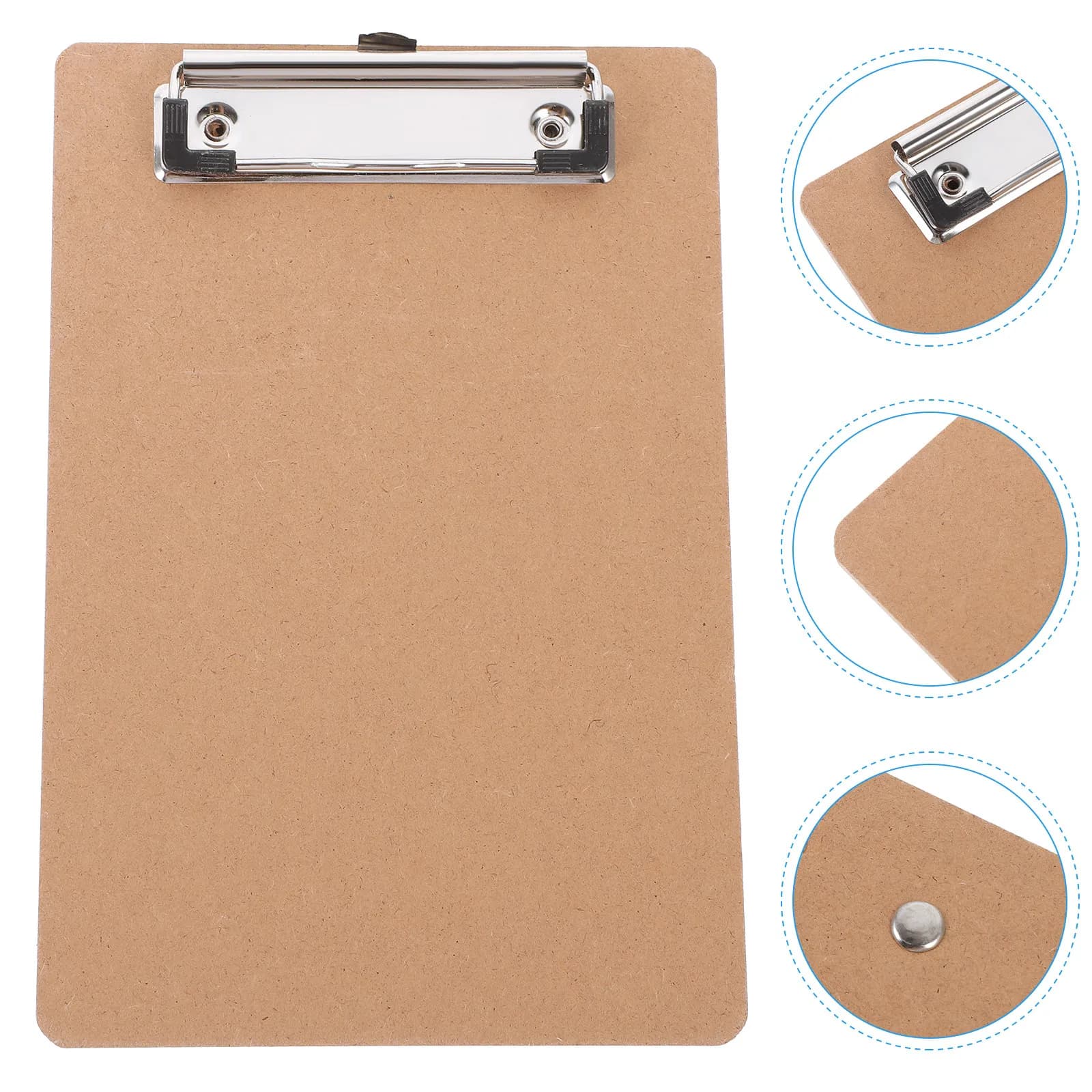 Set di 5 Portadocumenti in Legno e Ferro, Clipboard Resistente per Ufficio e Casa, Supporto per Scrittura, Organizzatore Portatile per Documenti
