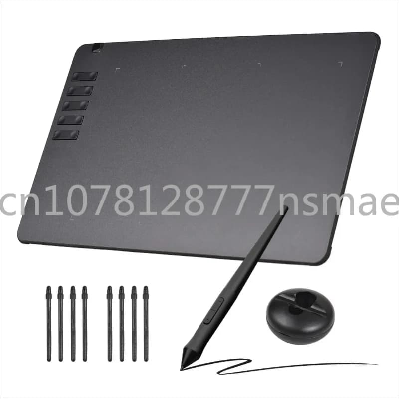 T1161 Tavoletta grafica per disegno Stilo ultrasottile 8 pennini Creazione artistica Schizzo 8192 livelli Pressione Senza batteria Personalizzato