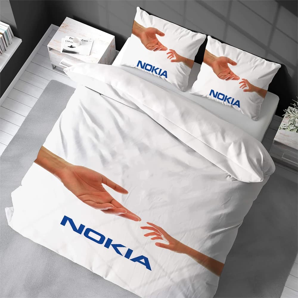 Fashion N-NokiaES Duvet Cover Set Home Style Bedding Soft Laundry Cotton Bed 3 Piece Set Student Dormitory Gift
