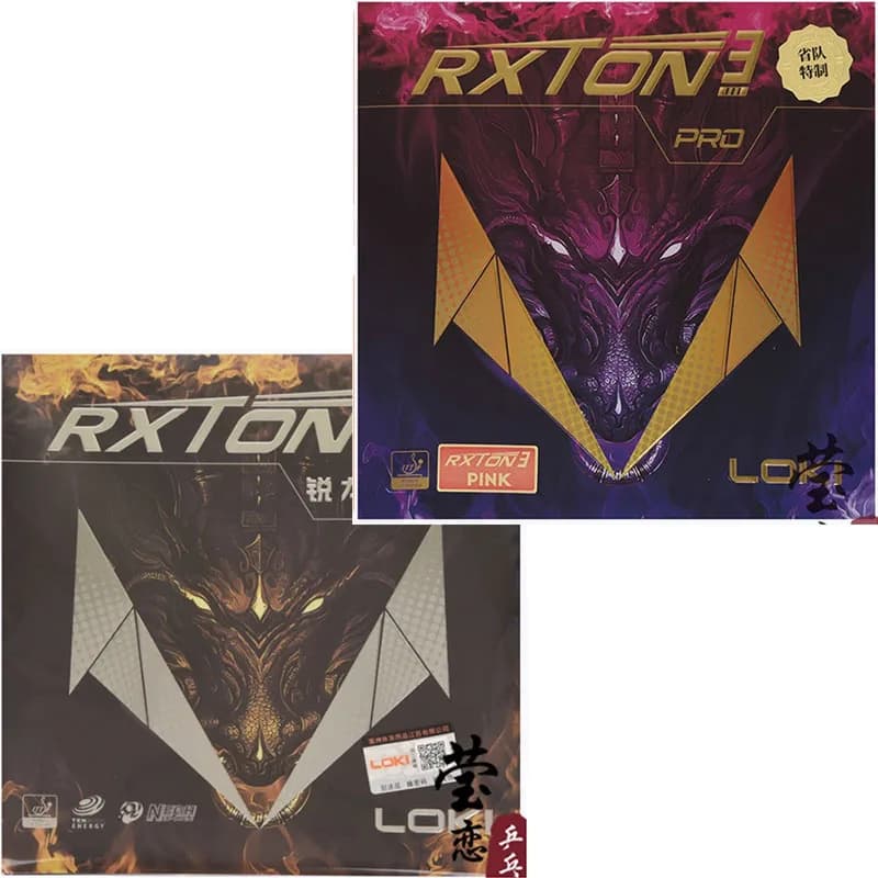 LOKI RXTON 3 AND PRO ping pong pad rubber, with sticky dots and sponge, for fast attack and loop.