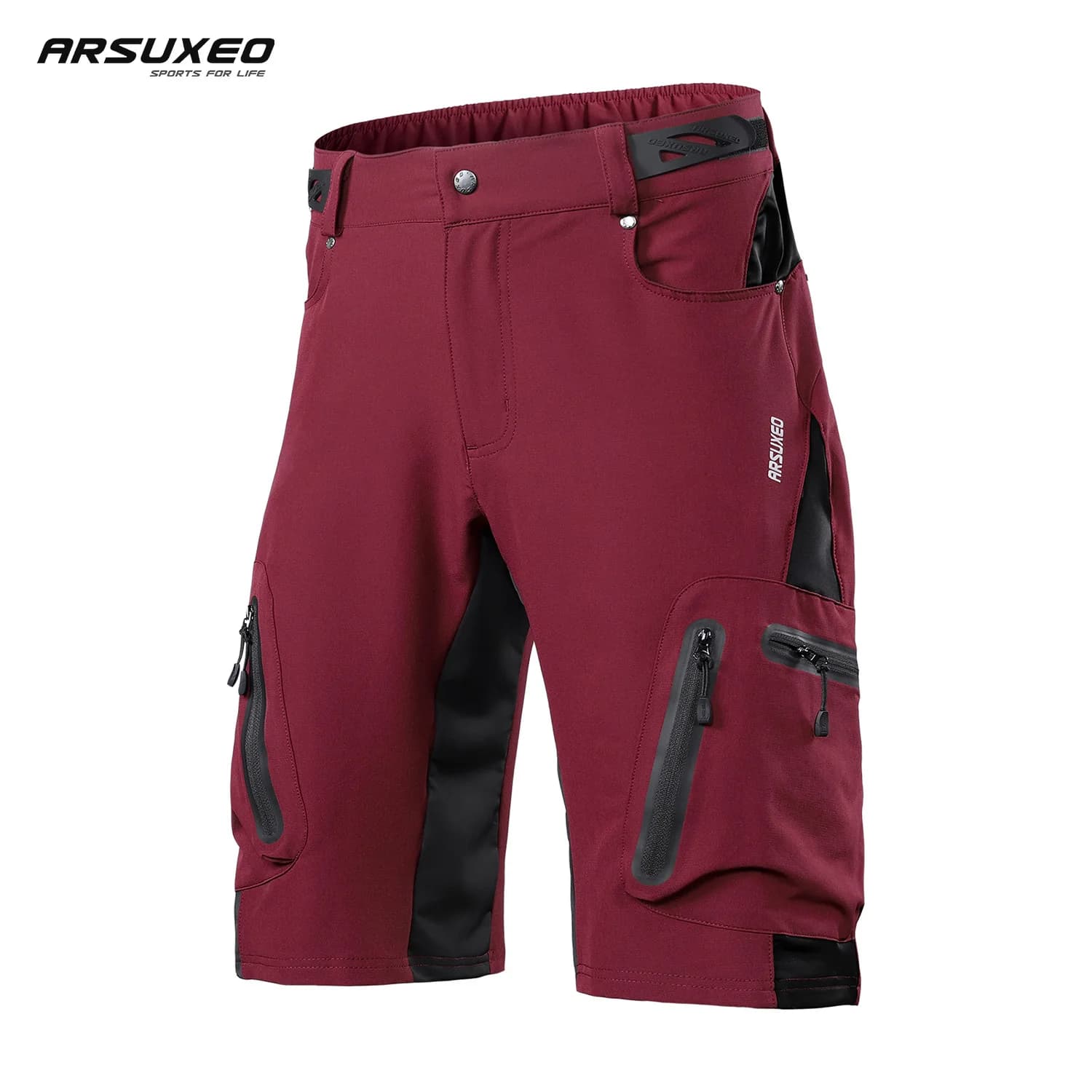 ARSUXEO men's cycling shorts MTB wide cycling pants outdoor sportswear training pants seven