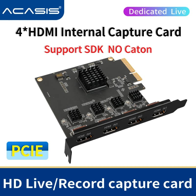 Scheda di acquisizione Video Acasis 4 canali compatibile con HDMI/SDI pci-e 1080p 60fps OBS Wirecast adattatore per Streaming di trasmissione in diretta Quad